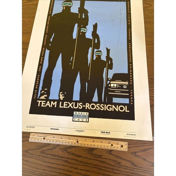 Rare 1996 Team Lexus Rossignol World Pro Ski Tour Poster Club Med Felix McGrath - Picture 10 of 11